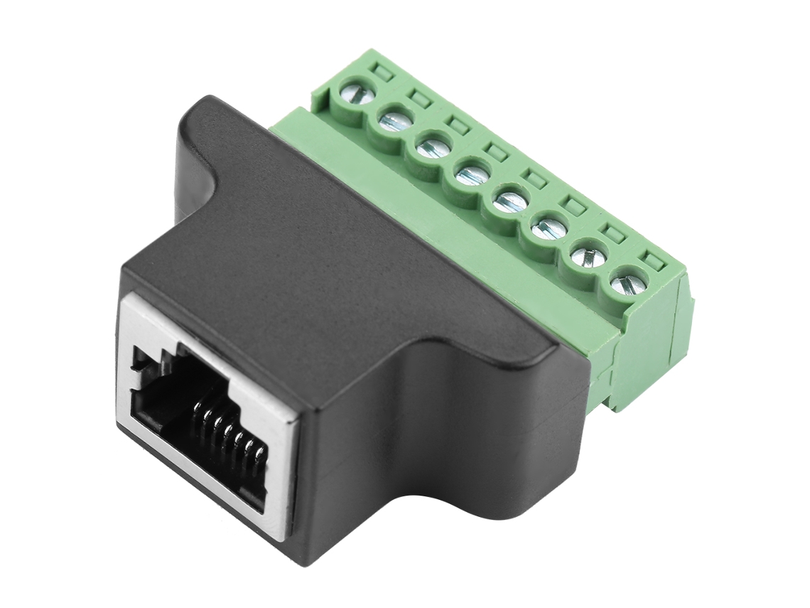 Conector Adaptador Rj45 Hembra A Terminal De Tornillo 8 Pin Para Cctv Dvr Digital Ethernet