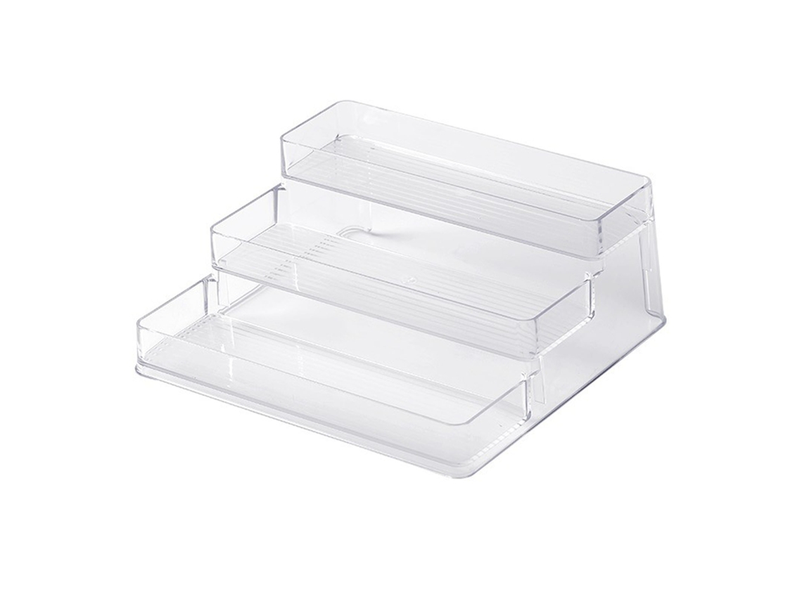 Estantería Expositora De Acrílico Transparente De 3 Niveles Para Almacenamiento En Cocina Y Baño.