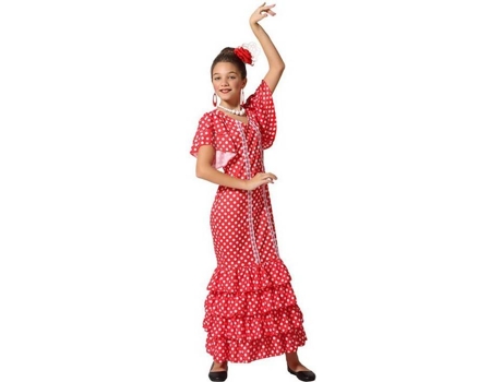 Disfraz de Niña ATOSA flamenco rojo con lunares (Tam: 10-12 años)