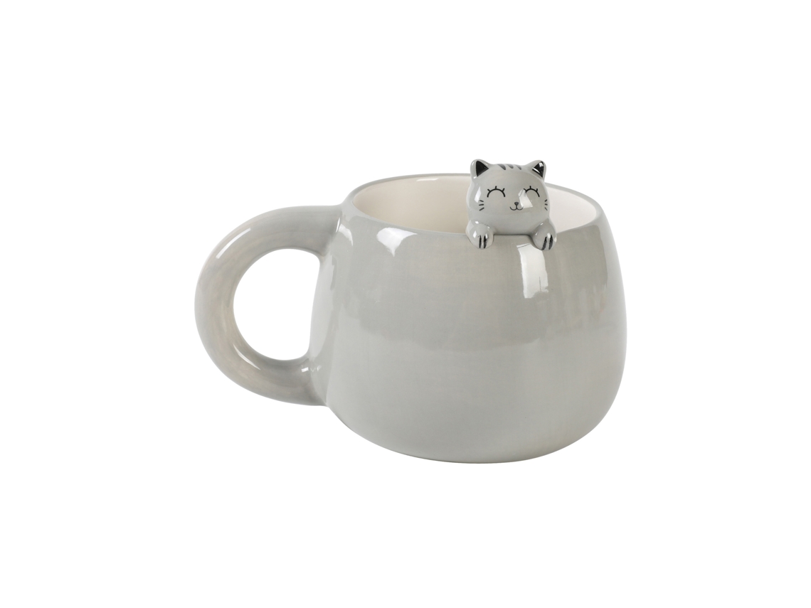Ceramic Taza Charm i-Total Cat Gray 450ml XL2564