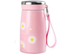 Botella térmica portátil para bicicleta eléctrica Ly con diseño creativo de margaritas (rosa)