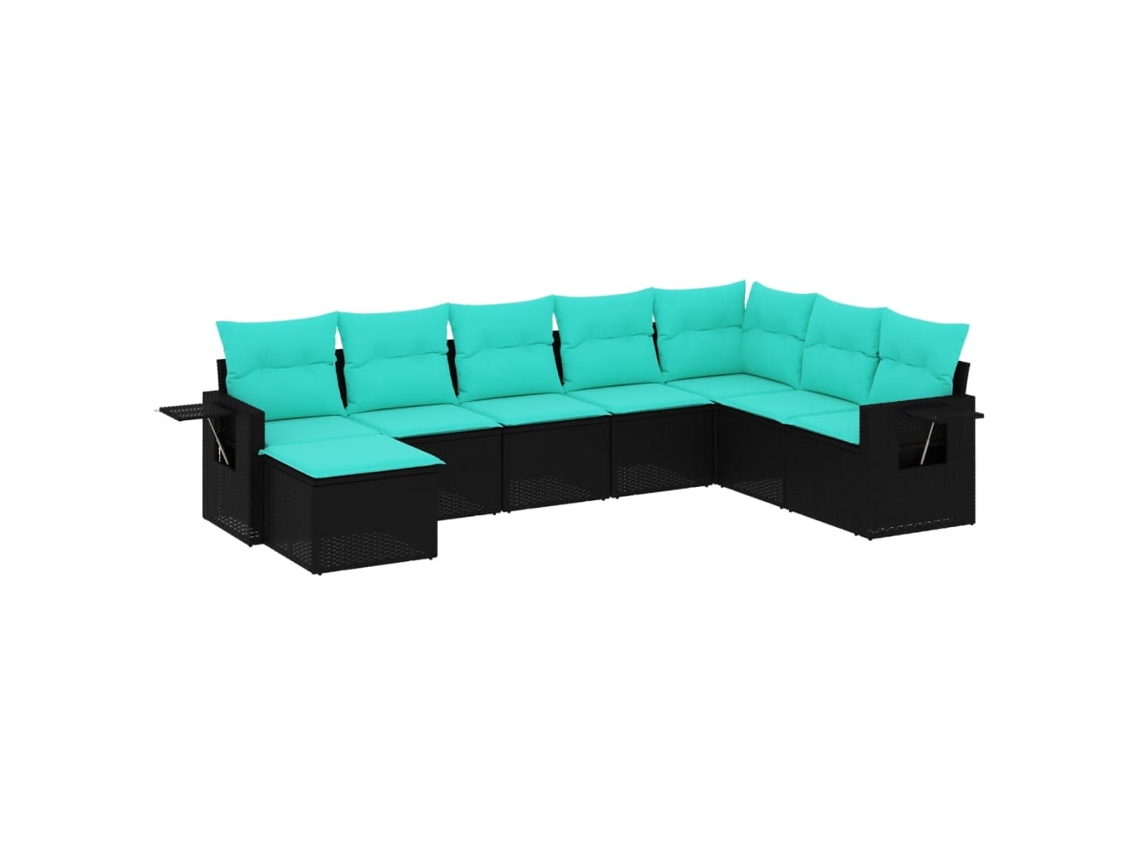 Maison Exclusive - Conjunto De Sofá De Jardín De 8 Piezas Con Cojines, De Poliratán Negro
