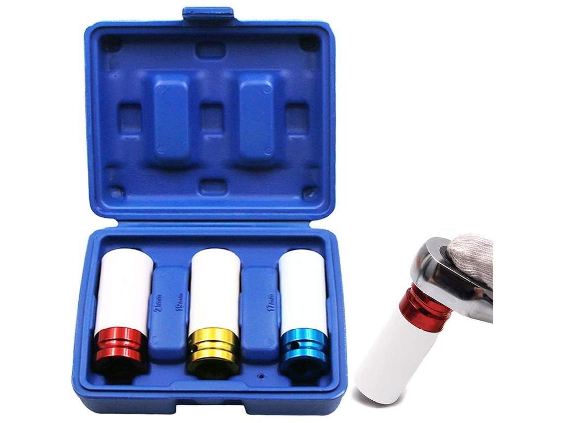 Conjunto De Tuercas De Impacto Para Llantas De Aleación 17mm 19mm 21mm, Acero Cromo Vanadio, Recubrimiento Plástico
