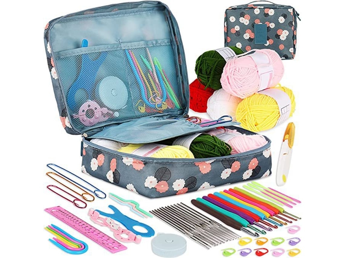 Juego de 58 agujas de crochet con empuñaduras ergonómicas, un regalo útil para madres e hijos, ushion