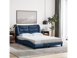 Cama Sin Colchón Tela Azul 140x190 Cm