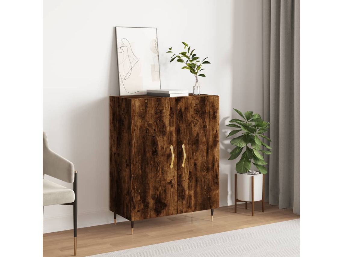 Aparador De Madera De Ingeniería Roble Ahumado 69,5x34x90 Cm