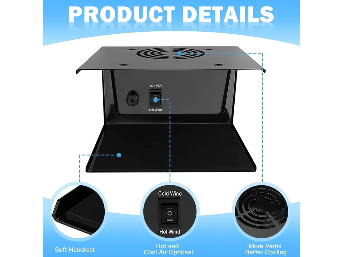 Secador de esmalte de uñas profesional Chennls, 110 V, 300 W, con aire caliente y frío, negro