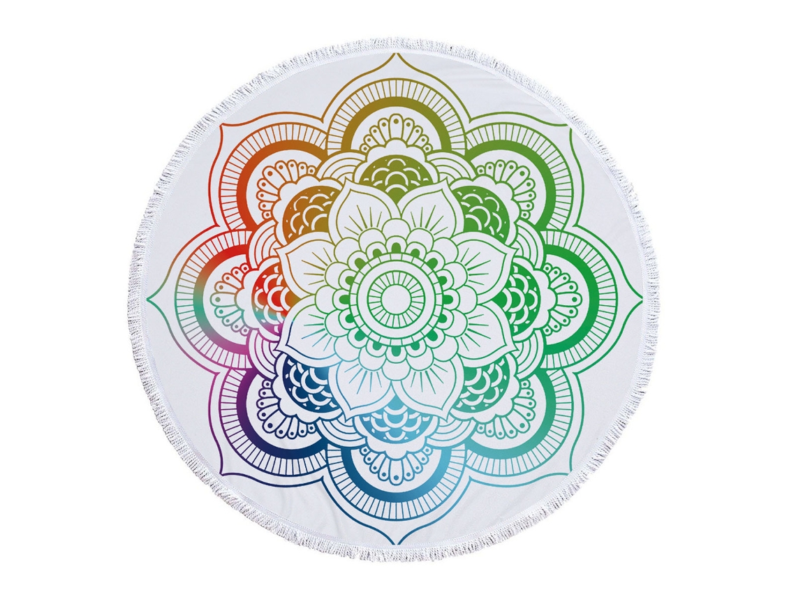 Toalla Kofihety Playa Redonda Estampa Mandala Algodón (40x20x5cm)