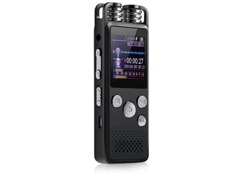 Grabadora de audio digital activada por voz profesional Grabación de lápiz USB Soporte PCM Tarjeta TF (Negro)