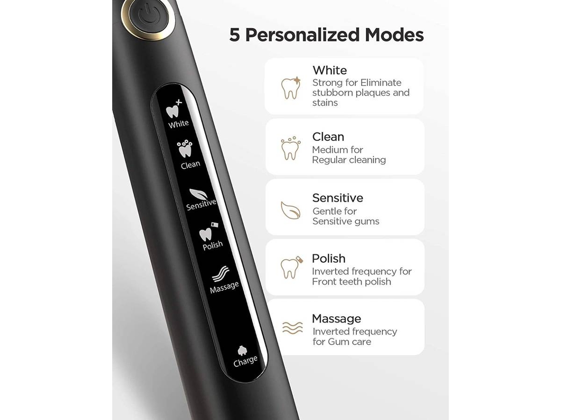 Cepillo de Dientes Eléctrico Fairywill 507 Negro (40000 rpm