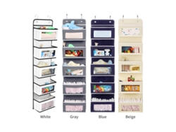 Organizador Colgante Para Puerta Con 5 Estantes Y Bolsillos De Almacenamiento Para Dormitorio, Baño Y Armario.