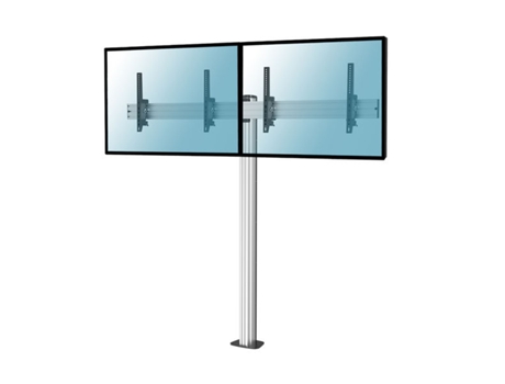 Soporte de suelo atornillable para 2 TV 50"-55", Altura 175 cm, Inclinable