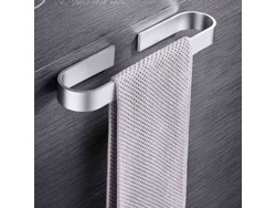 Toallero Autoadhesivo De Aluminio 2025 Sin Orificio, Resistente A La Corrosión Para Baño Y Cocina (25 Cm)