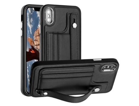 Funda Mobile Phone Cases Shockproof With Wrist para iPhone XS Max Piel Marrón