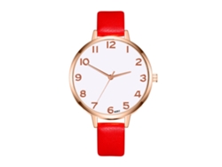 Reloj De Pulsera Analógico De Cuarzo Informal Para Mujer Zhoulianfa Con Correa De Pu (rojo)