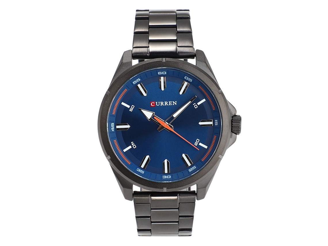 Reloj De Pulsera De Cuarzo Para Hombre Curren 8320, Aleación, Resistente Al Agua, Azul.