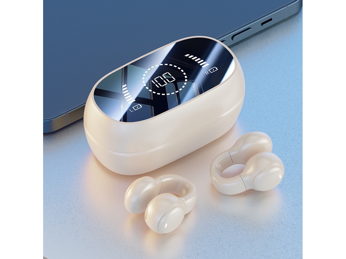 Auriculares inalámbricos abiertos con clip, auriculares de conducción ósea, auriculares estéreo Bluetooth HiFi V5.3