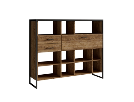 Librería Nathan de madera y negro con 2 cajones y 1 puerta PETITS-MEUBLES