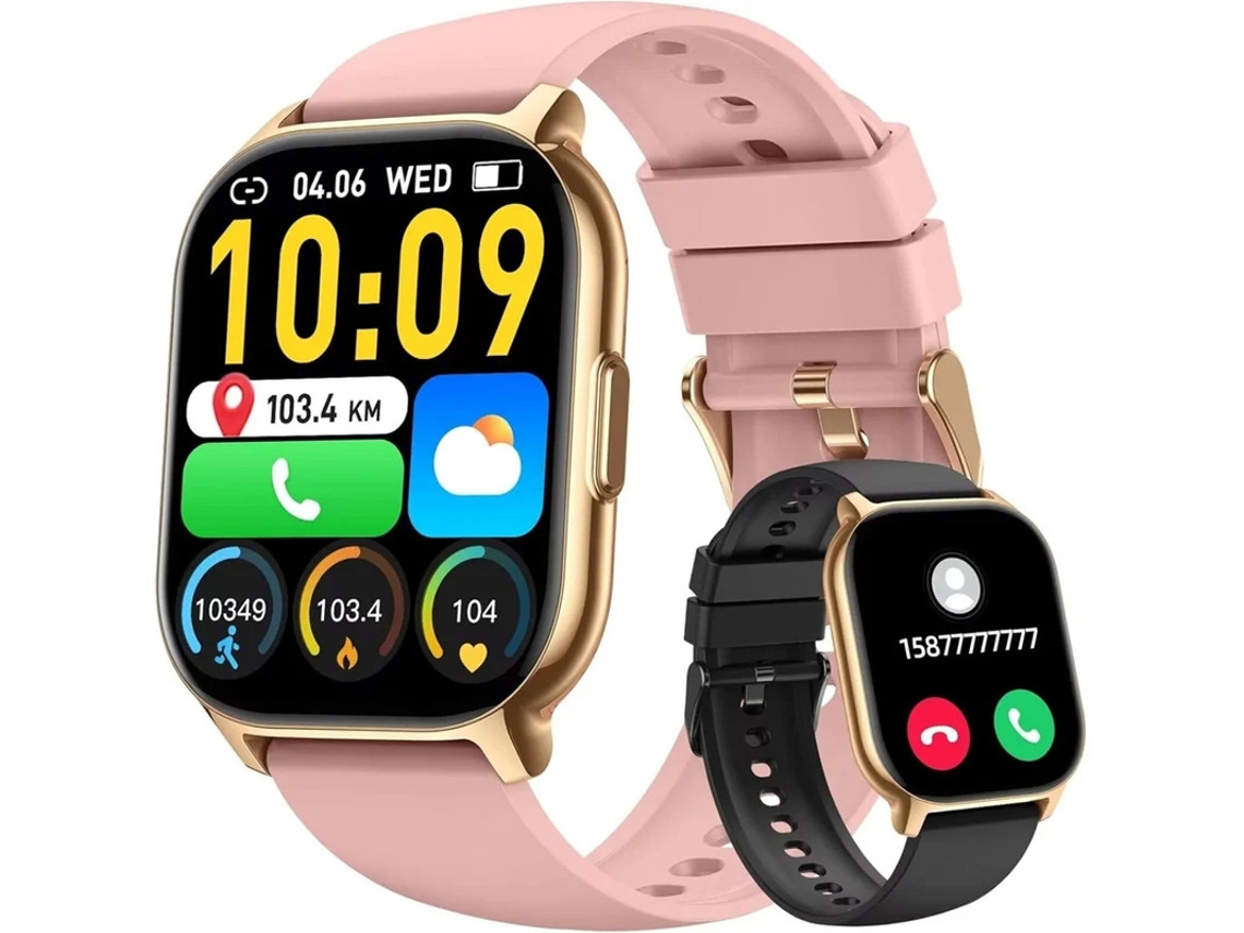 Reloj inteligente 2.1 con podómetro, frecuencia cardíaca y sueño, más de 130 modos deportivos, IP70, resistente al agua, para Android e iOS, color rosa, Yizhood