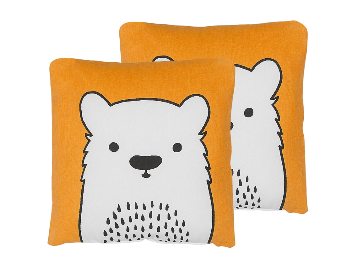 Juego de cojines decorativos BELIANI Waranasi de Algodón Naranja 45x45x12