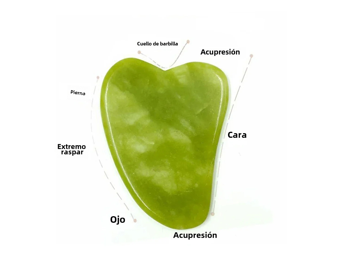 (tabla Gua Sha) Juego De Masaje De Jade Natural, Rodillo Gua Sha, Rodillo De Masaje Corporal Y Facial Spa