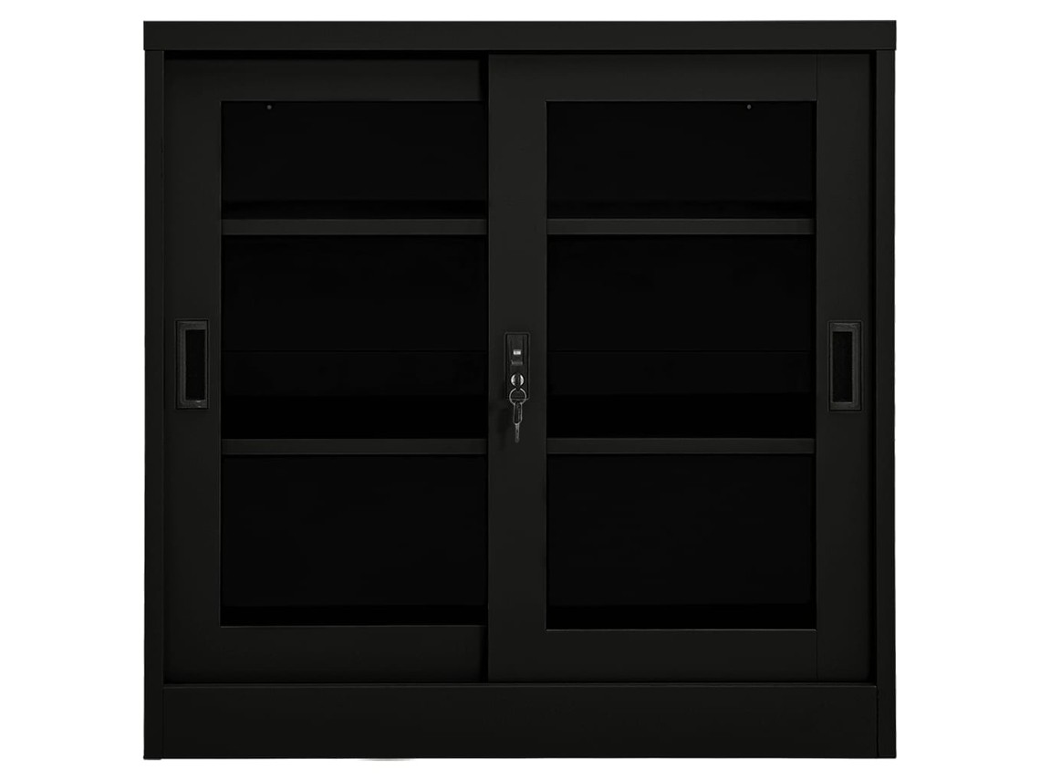 Maison Exclusive - Armario Con Puerta Corredera Acero Negro 90x40x90 Cm