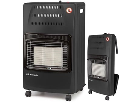 Estufa de Gas Plegable Orbegozo HCE60 4200W. Clase energética A. Triple sistema de seguridad 42 x 74 x 35 cm negro