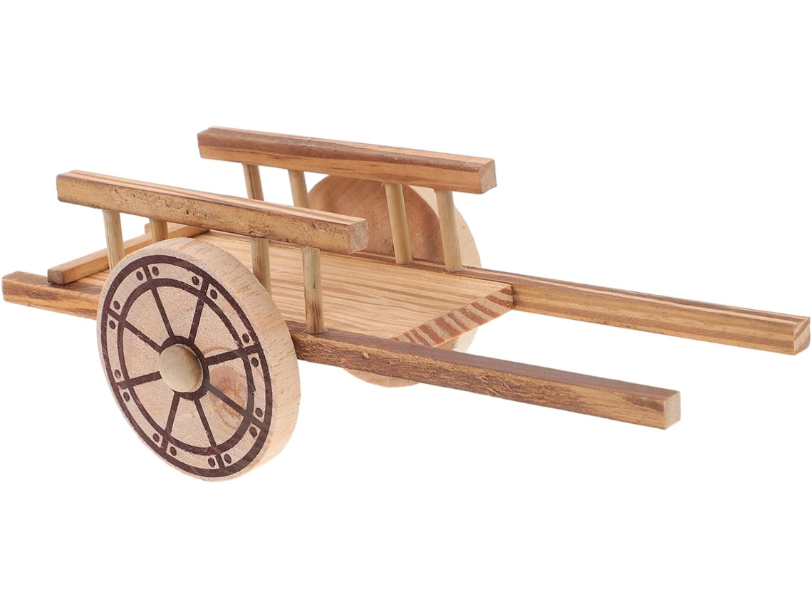 Modelo De Carro De Madera De Simulación, Carro De Micropaisaje, Adorno De Granja