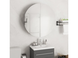 Mueble de baño redondo con espejo y luz LED 54x54x17,5 cm Color Roble Lovely Home