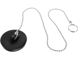 Colador de desagüe de goma con cadena, para desagües de baño, evita obstrucciones, fácil de limpiar, para lavabos e inodoros.