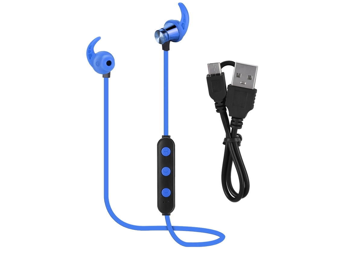Auriculares Bluetooth In-ear Magnéticos Inalámbricos Con Tarjeta Deportivos Azules