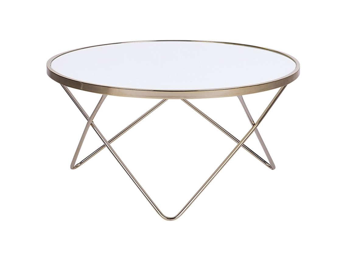 Mesa de centro BELIANI Meridian de Vidrio templado Blanco 80x80x40