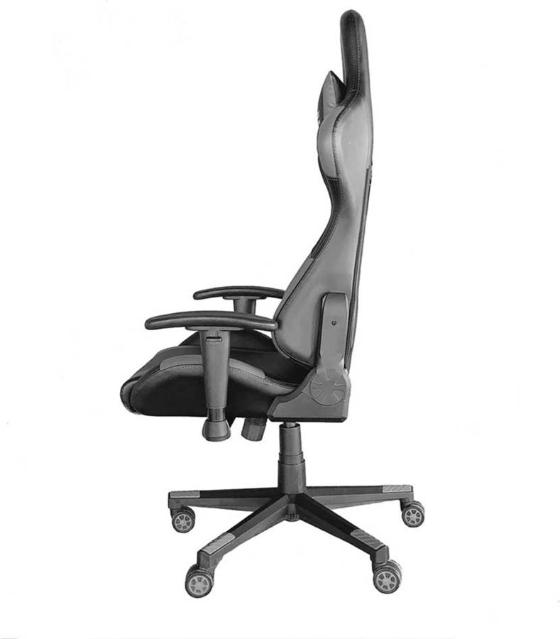 Prixton Predator Gaming chair silla altura y ajustables reclinable 180º fabricado en metal espuma de alta cervical incluido negro lumbar escritorio pvc hasta 140 kg elevador gas clase 3 negragris reposabrazos2d