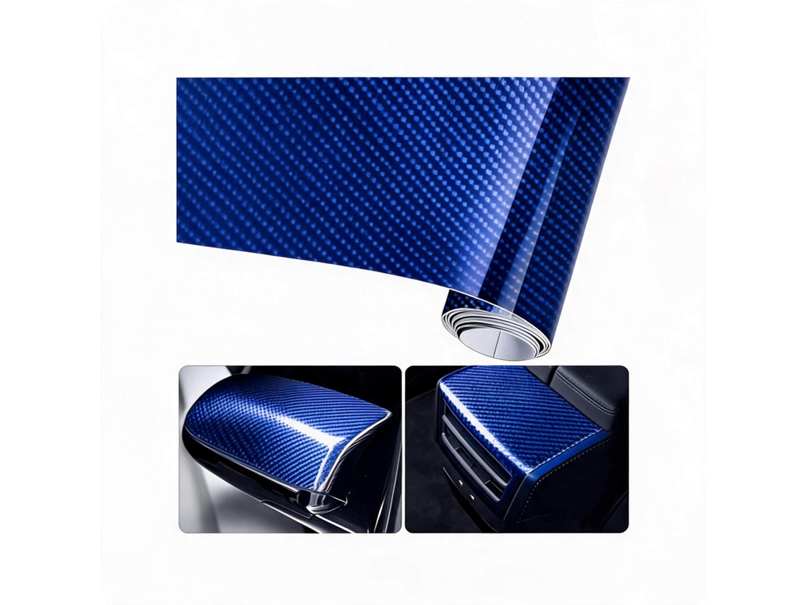 Película adhesiva de PVC impermeable 6D para coches, 30x400 cm, para motocicletas y automóviles, HENTEN HOME Azul
