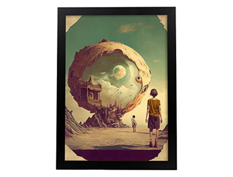 NACNIC Poster Espejismo En Estilo Surrealismo Cinematográfico Ilustraciones Y Grabados De Historieta Abstracta Y Artística A3 Marcos Negros