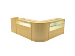 Conjunto de mostrador comercial Gravity | Arce | CM60 B1200 C1200 TB60 | MDF y vidrio templado | Estanterías MonsterShop