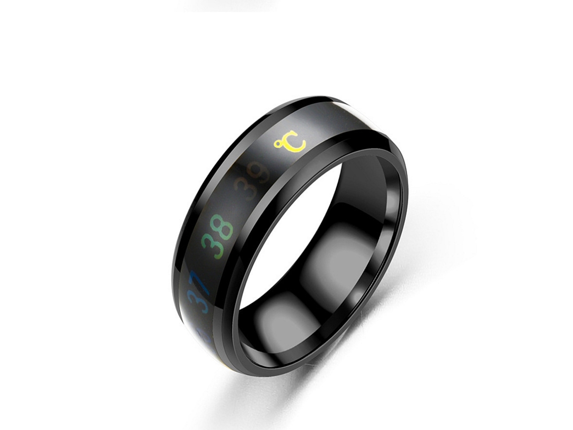Anillo Inteligente Con Sensor De Temperatura Y Visualización En Grados Celsius Y °C (Negro,13#) EIFSON