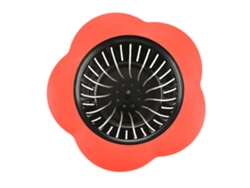 Filtro De Desagüe Para Fregadero De Tpr Con Forma De Flor Roja - Colador Creativo Para Cocina Y Baño
