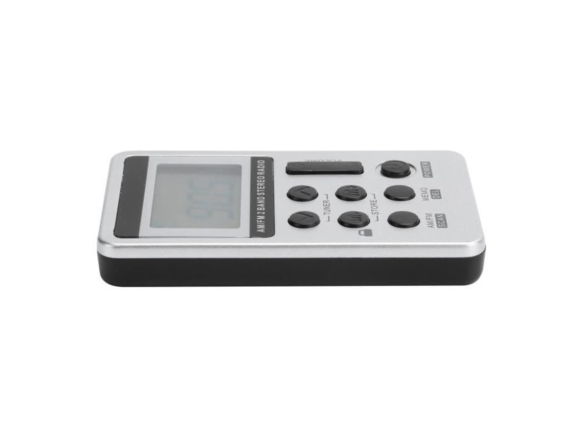 HURRISE Radio Portátil Qqt103 Mini Radio Portátil Profesional Receptor Estéreo Fm/Am Pantalla LCD con Video Walkman Plata