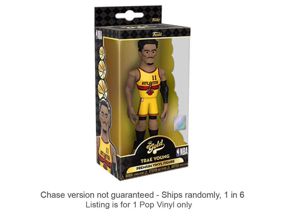 Funko NBA Trae Young Alt Uni 5 Figura de vinilo Gold Chase se envía 1 en 6
