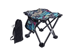 Anub taburete de Camping de Lona Portátil Padrão de Folha Plegável com Saco para Pesca Caminhada Jardim Praia Azul