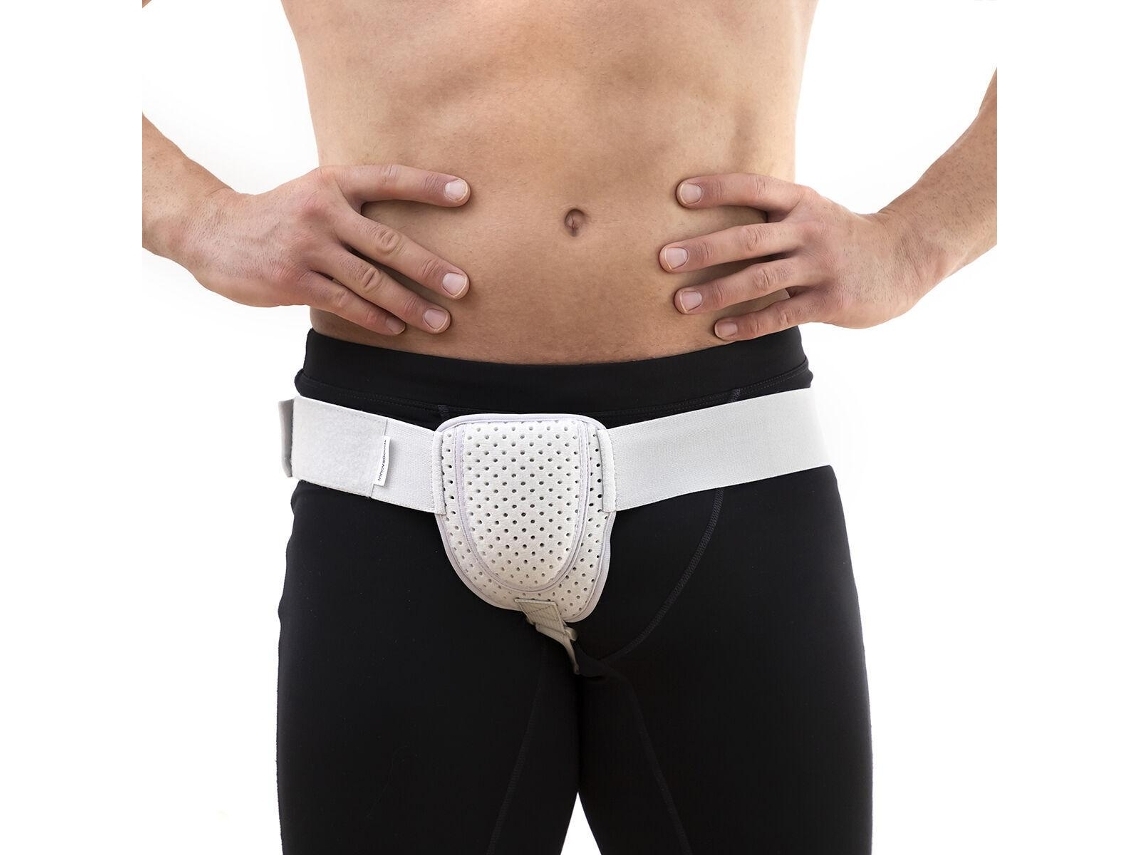 Cinturón Ajustable Hernia Inguinal Para Hombre Blanco, Compresión Suave Para Actividades Diarias