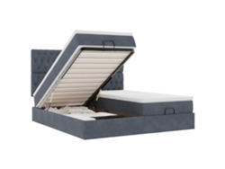 Maison Exclusive - Estructura Cama Otomana Colchones Terciopelo Gris Oscuro