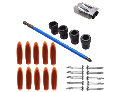 Kit de plantilla para localización de orificios en ángulo de 15 grados (28 piezas) - Pequeño, gris