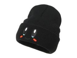 Gorro De Punto Bordado Para Invierno, Cálido, Ligero, Suave, Elástico, De Acrílico Negro.