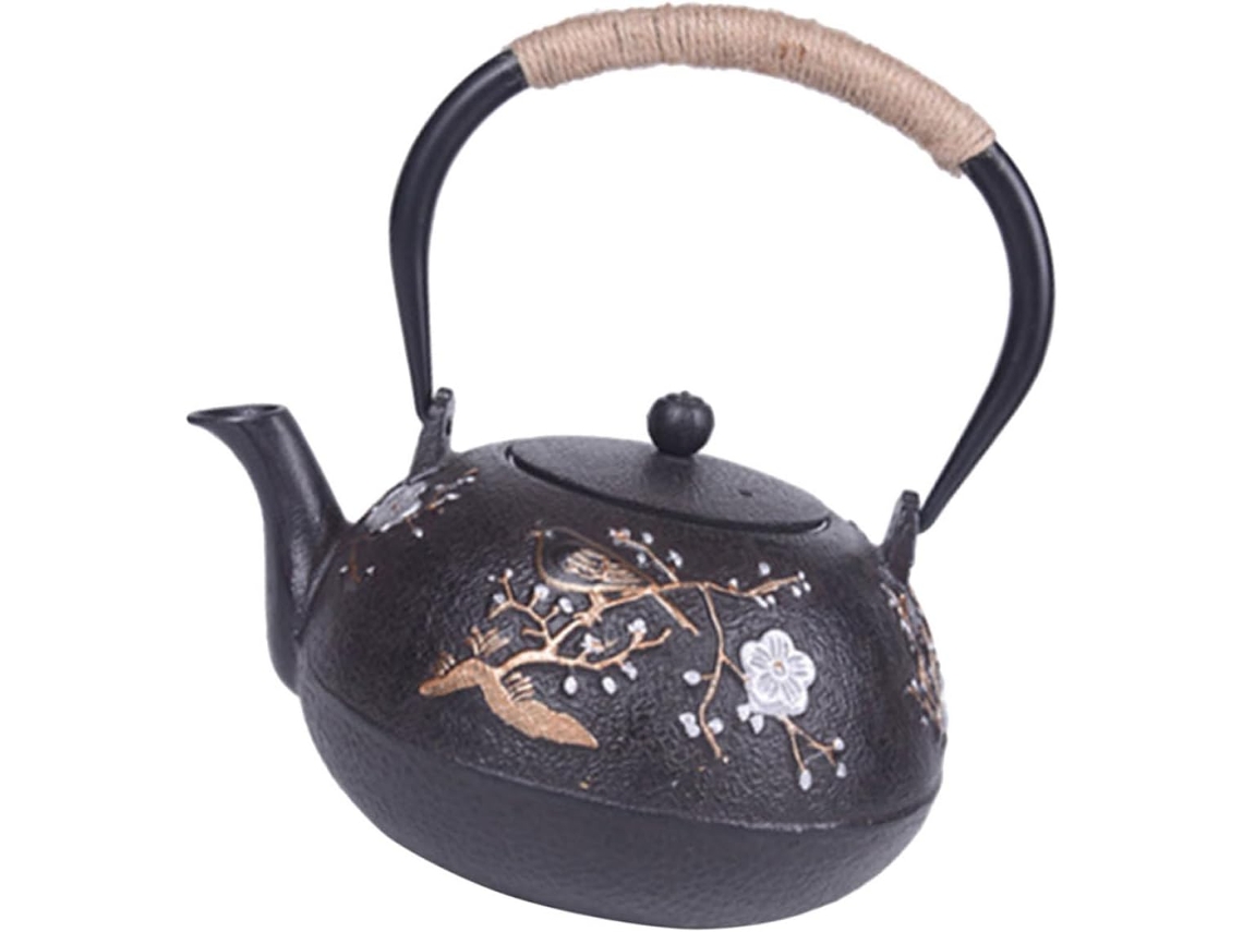 Tetera Antigua De Hierro Fundido Con Infusor Extraíble, Pequeña Tetera De Hierro Tetsubin 900.