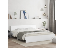 Estructura De Cama Con Cabecero Blanca 180x200 Cm