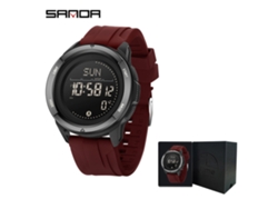 Reloj Electrónico (rojo Silicona) Con Brújula, Metrónomo, Resistente Al Agua, Podómetro Multifuncional, Reloj Deportivo.