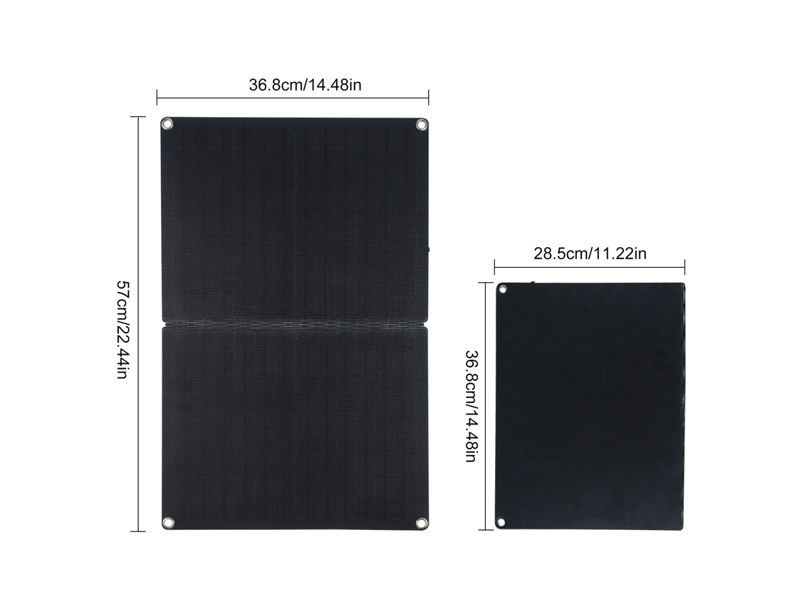 Panel Solar Portátil Plegable Monocristalino De 60 W Para El Hogar, El Coche Y El Barco.