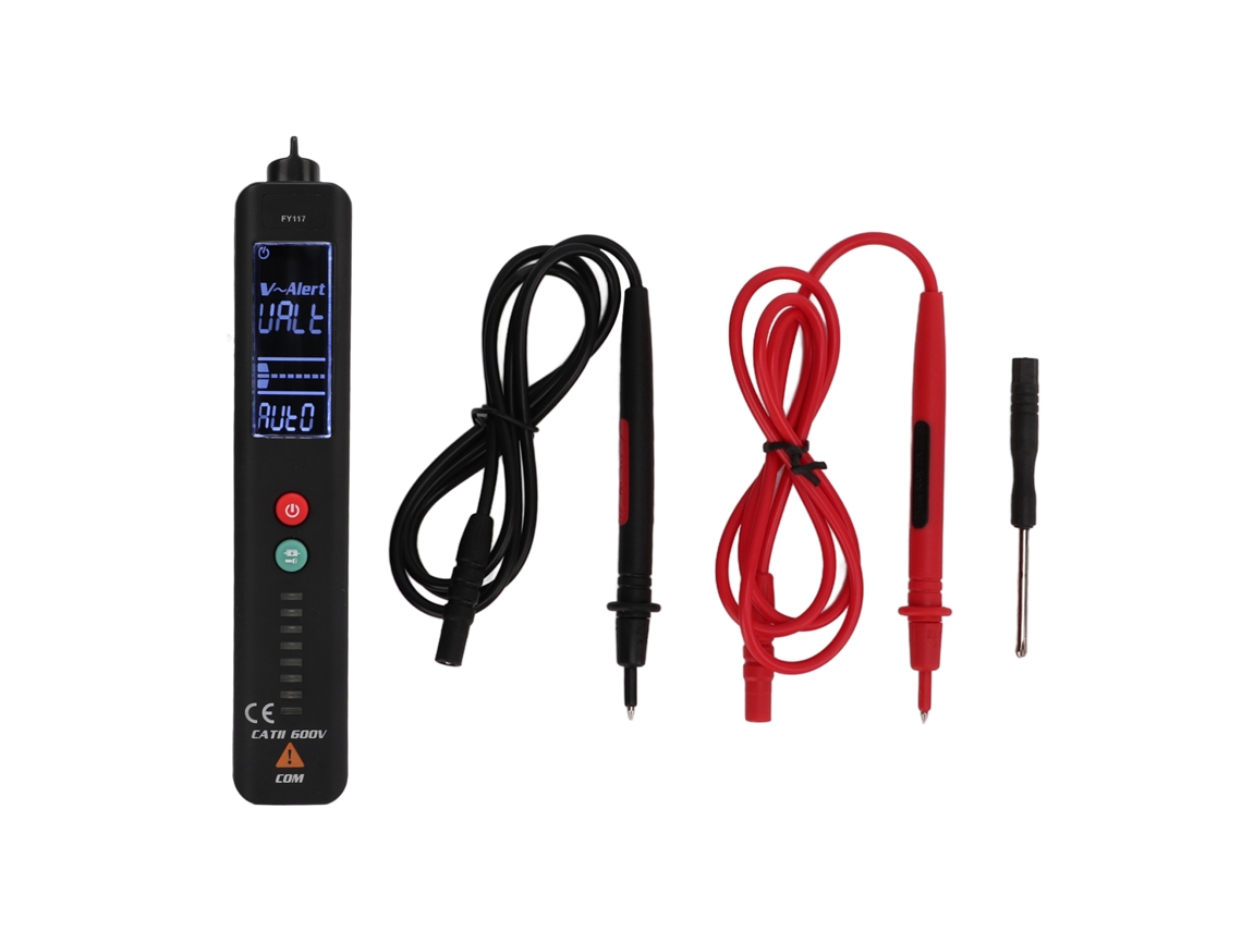 Multímetro digital FY117 500V LCD con pinza, probador de voltaje NCV, corriente alterna/continua